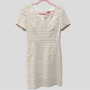 Tory Burch Kallie Tweed Dress Ivory Womens 4 NEW $465 Pockets Lined